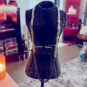 Pretty Long Green Layered & Beaded Necklace! 🛍️